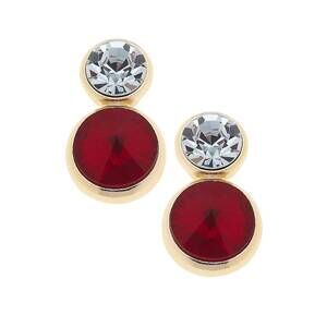 NEW CANVAS STYLE women's effie rhinestone drop earrings in red